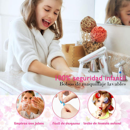 Mrabbitoo Kinderschminke Set Mädchen Schminkkoffer Make Up Spielzeug