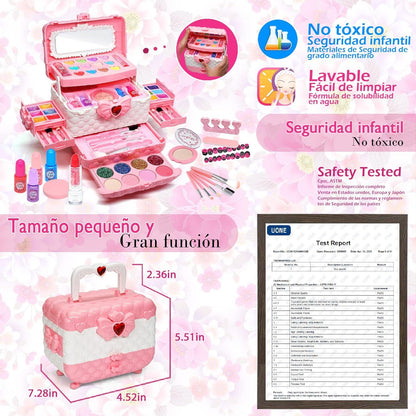 Kinderschminke Set Mädchen Schminkkoffer Make Up Spielzeug Geschenke
