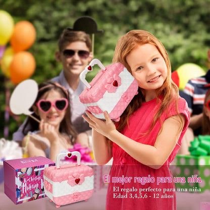 Mrabbitoo Kinderschminke Set Mädchen Schminkkoffer Make Up Spielzeug