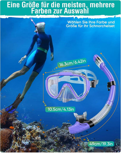 Lealinga Schnorchelset Erwachsene Tauchmaske Anti-Leck Schwimmen Tauchen