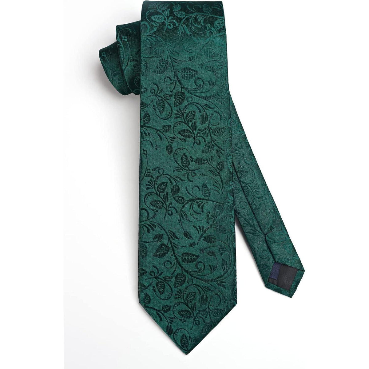 Krawatten-Set Paisley mit Einstecktuch für Herren, K-grün