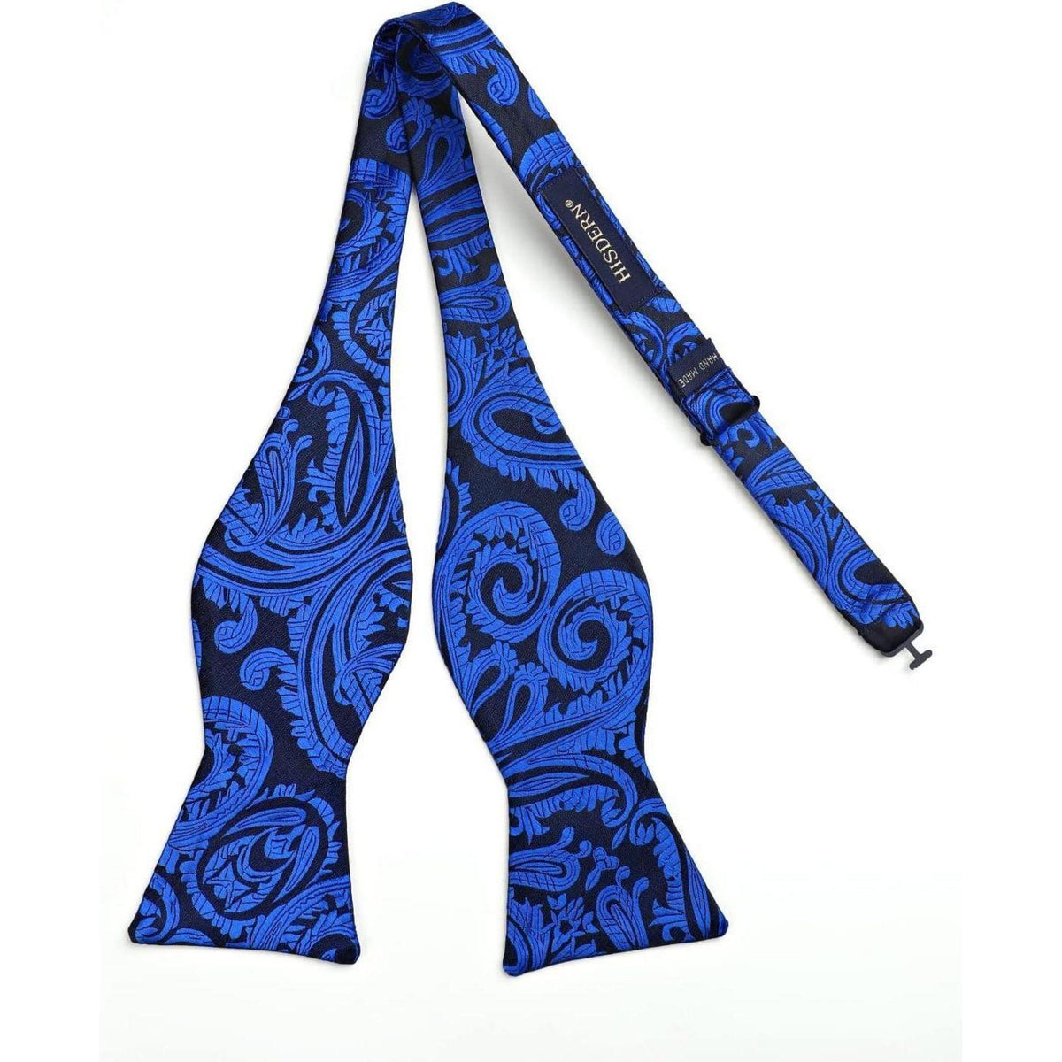 Herren Fliege & Einstecktuch Set Paisley Jacquard Royal Blau