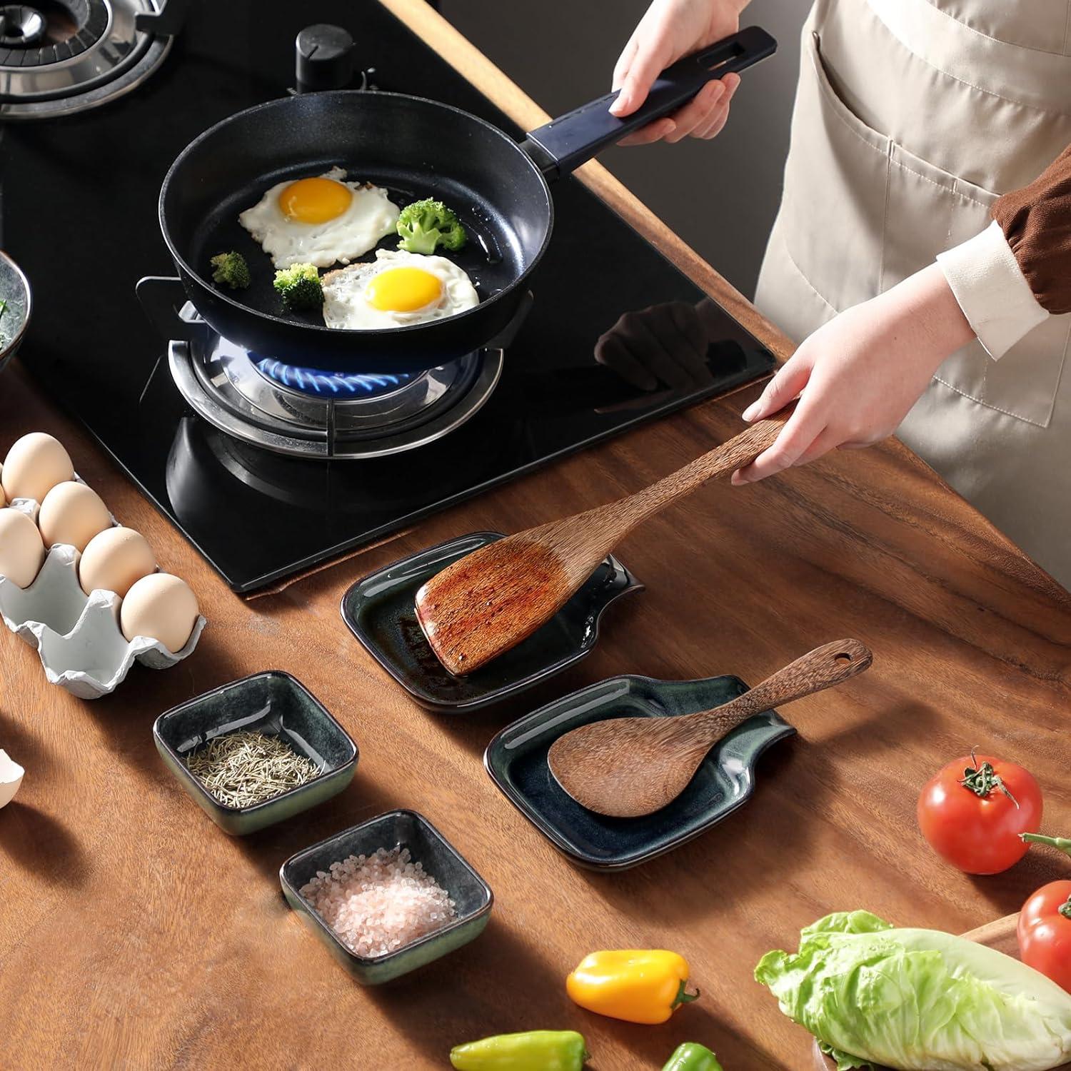 Stern Kochlöffelablage Set Steinzeug quadratisch 2er Löffelablage 18cm