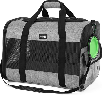 Hundetasche Faltbar Atmungsaktiv Reisetransportbox Grau XXL