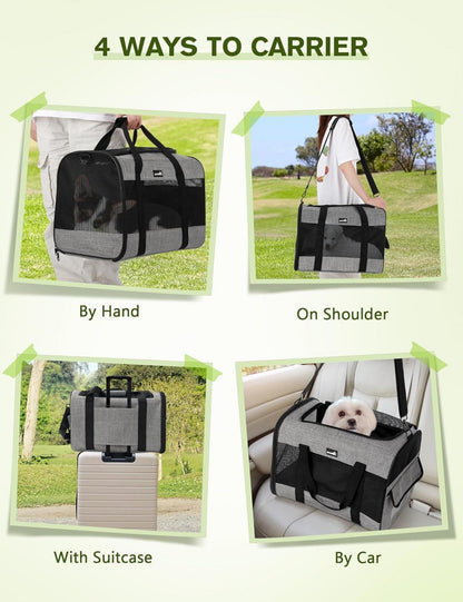 Hundetasche Faltbar Katzentransportbox Atmungsaktiv für Reisen Unter