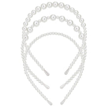 Perlen Haarreif Set Weiße Kunstperlen Stirnband Damen Wedding Hair