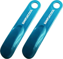 Schuhlöffel Set aus Kunststoff 2er Mini Kurz Shoe Horn Blau 19cm