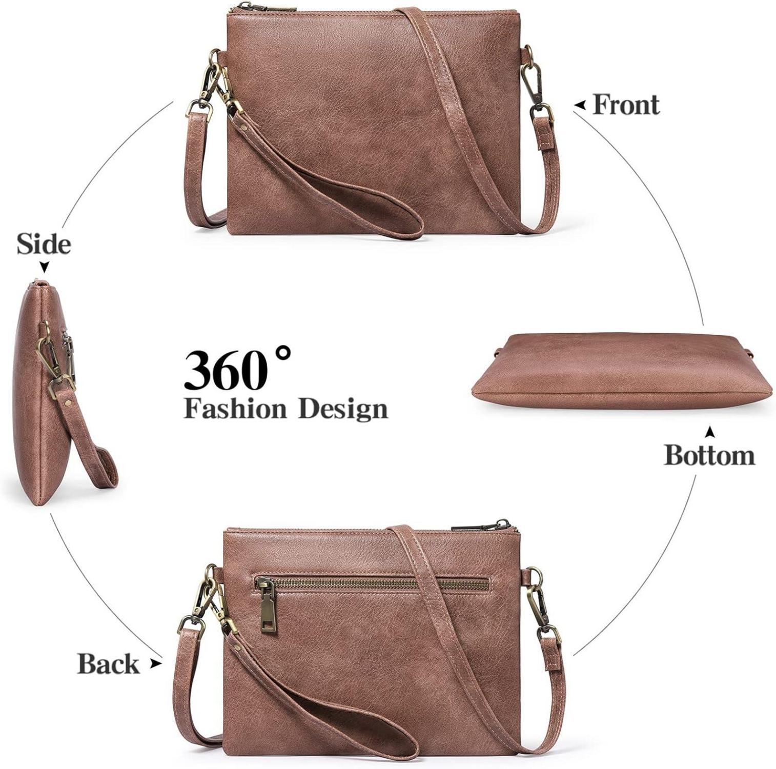 Crossbody Bag Damen Umhängetasche RFID Schutz Leder Brieftasche