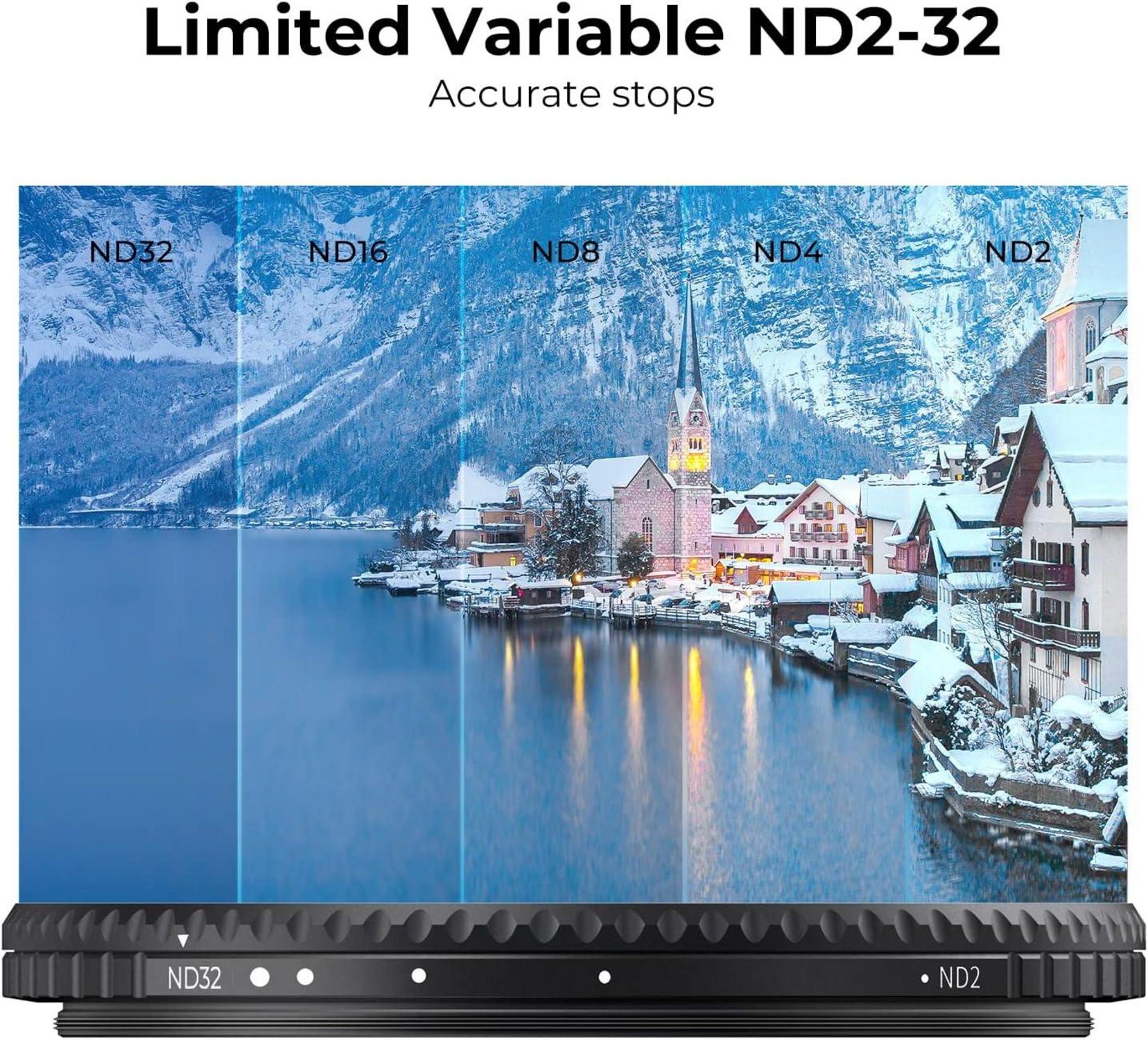 77mm Variabler ND Filter ND2-32 True Color Graufilter