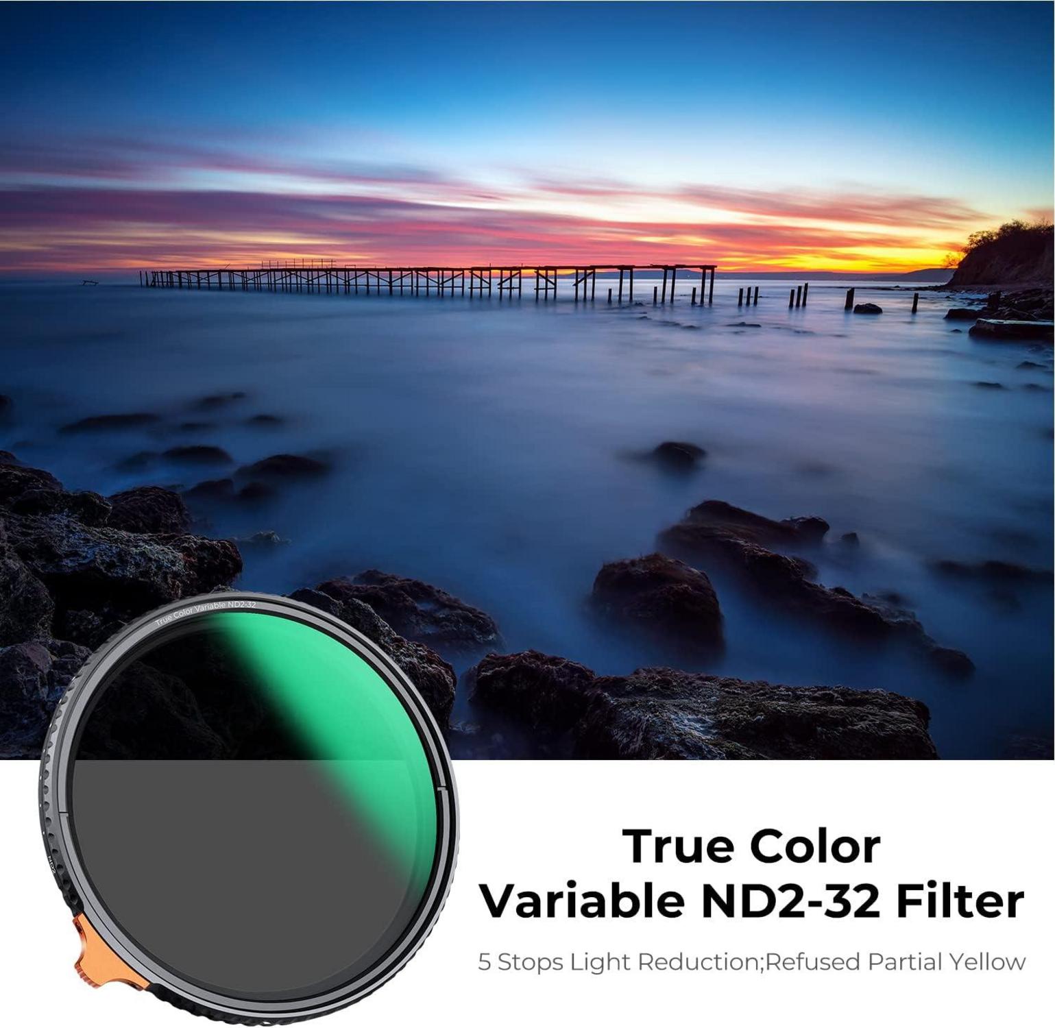 67mm K&F Concept Nano-X Variabler ND Filter ND2-32 True