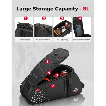 Fahrradtasche Gepäckträger 8L Wasserdicht Mehrere