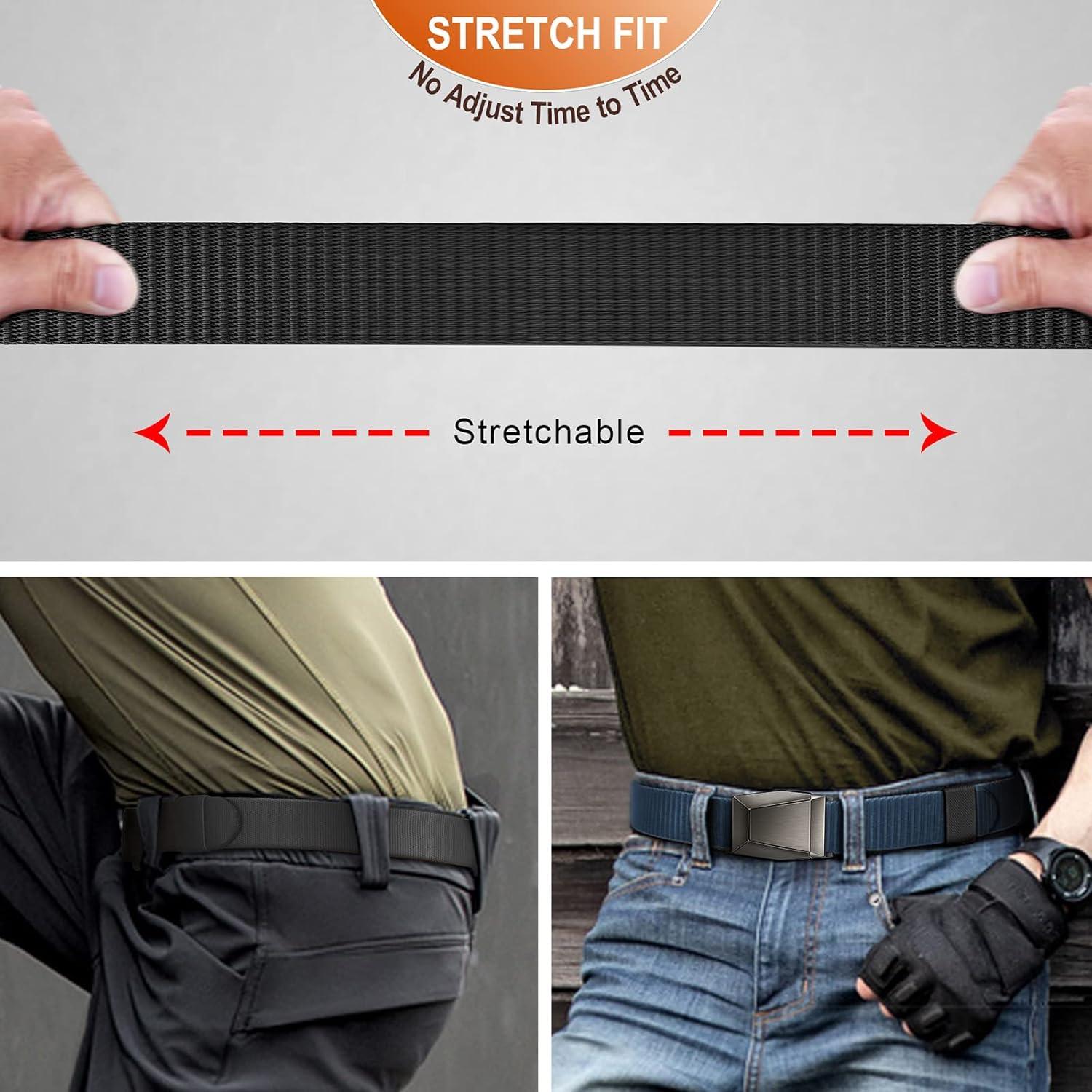Taktischer Gürtel Herren Arbeitsgürtel Militär Wandern 3,8cm Metallschnalle Schwarz/Purpurblau