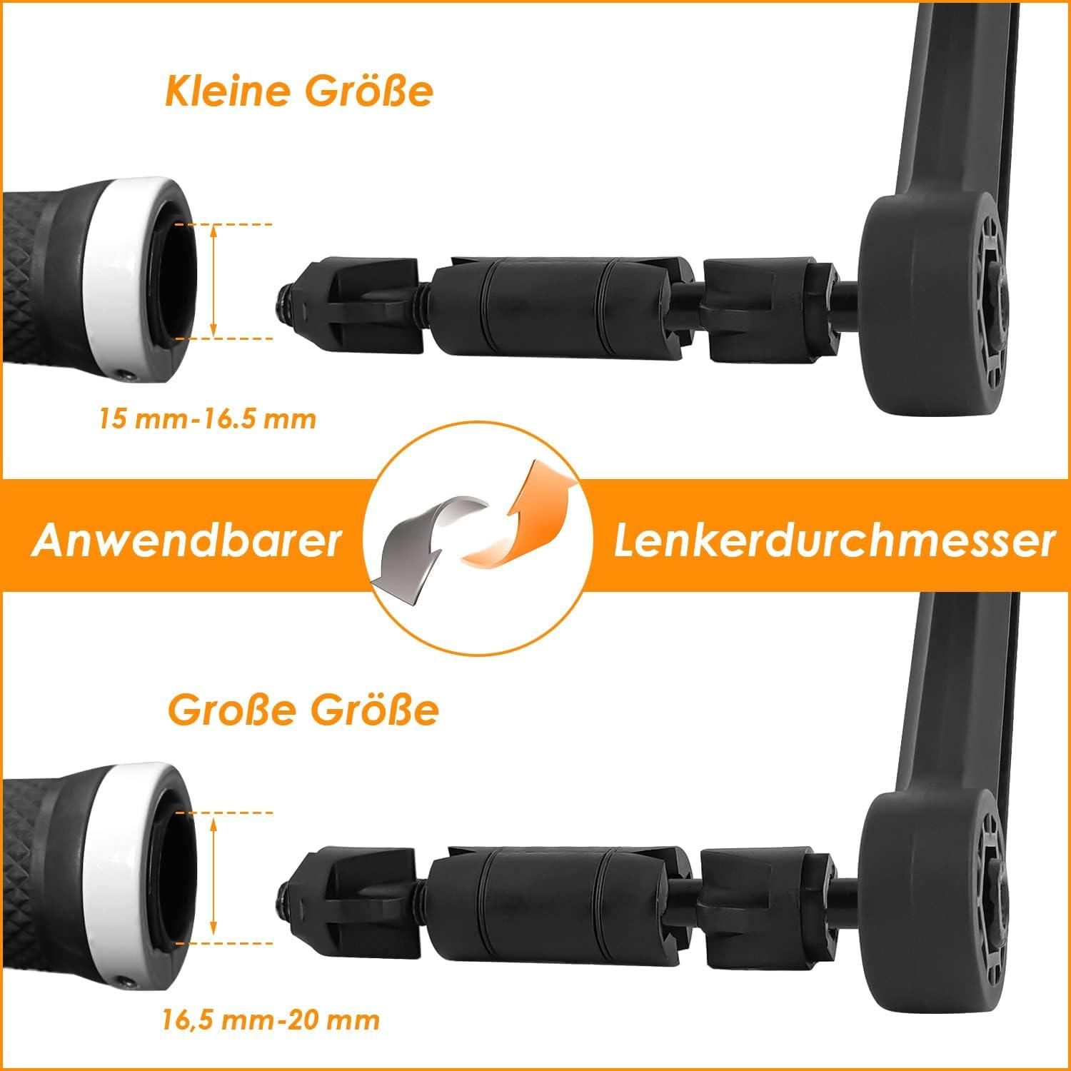 Fahrradspiegel HD Glas für Lenker 360° drehbar E-Bike 15–20 mm