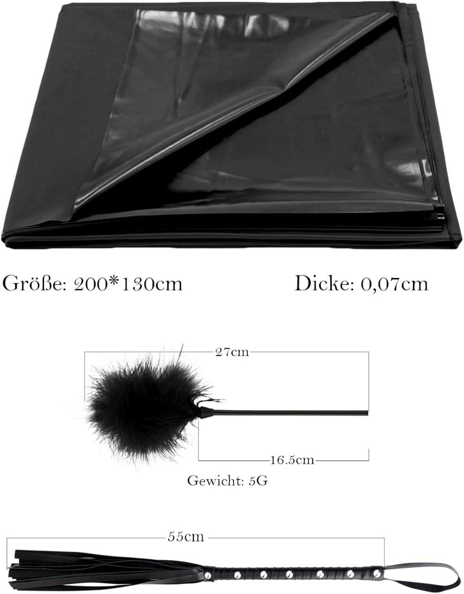 Latex Bettlaken BDSM Set Peitsche Federkitzler Sexspielzeug