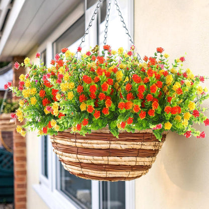 Künstliche Blumen Set Kunstpflanze Deko 8er Pack Mehrfarbig