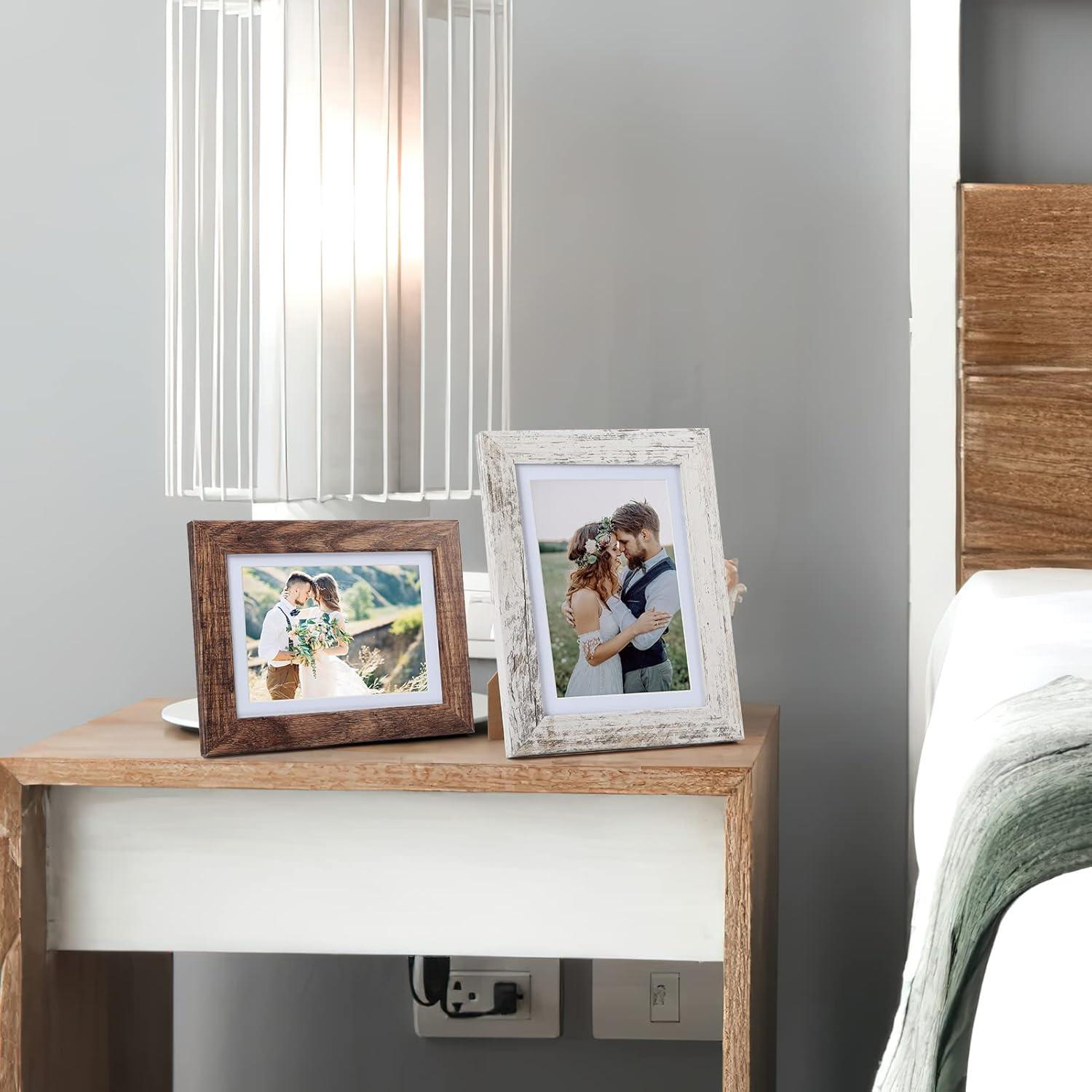 4er-Set Holz Bilderrahmen 13x18 cm mit Passepartout 15x20 cm - Multi Farben