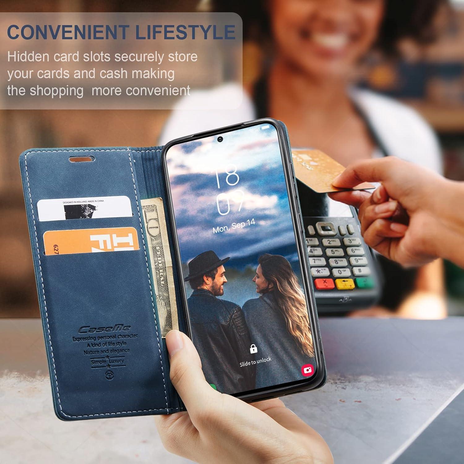 Handyhülle Samsung Galaxy S21 FE 5G Leder Klapphülle Blau