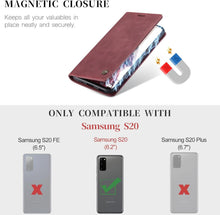 CaseMe Samsung Galaxy S20 Hülle Leder Flip Case