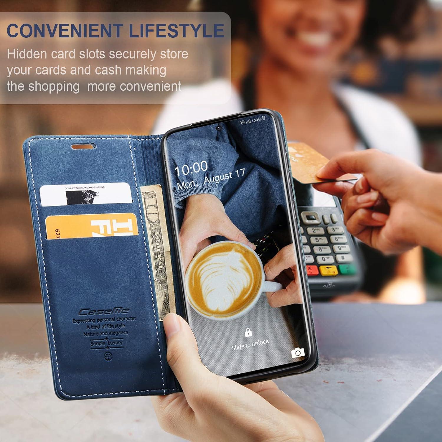 Handyhülle Samsung Galaxy S20 Leder Flip Case Kartenfach Stand Blau