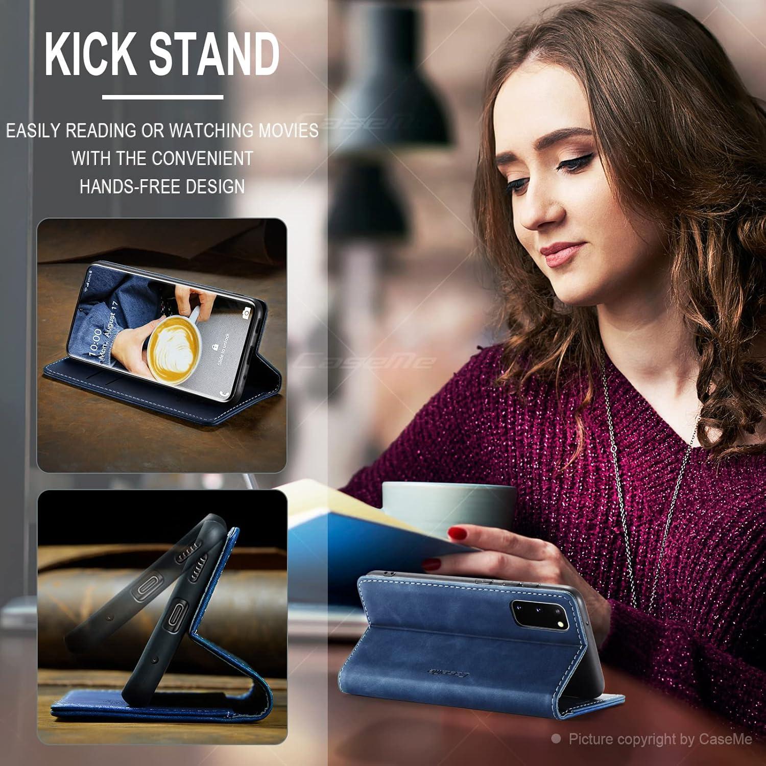 Samsung Galaxy S20 Flip Case Premium Leder Schutzhülle Blau