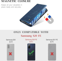 CaseMe Samsung Galaxy S20 FE 5G/4G Lederhülle Blau
