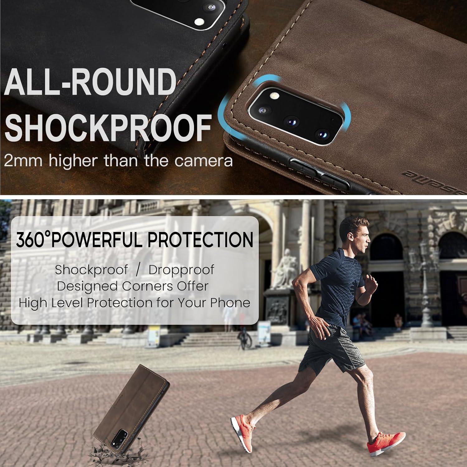 Handyhülle Samsung Galaxy S20 Premium Leder Flip Case Kaffee