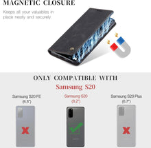 Samsung Galaxy S20 Handyhülle Leder Flip Case Schwarz Magnet