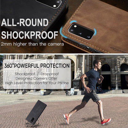 Handyhülle Samsung Galaxy S20 Leder Flip Case Schwarz Magnet