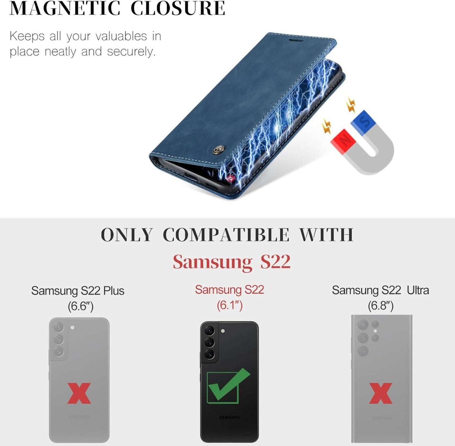 Samsung Galaxy S22 5G Hülle - Premium Leder Flip Case mit