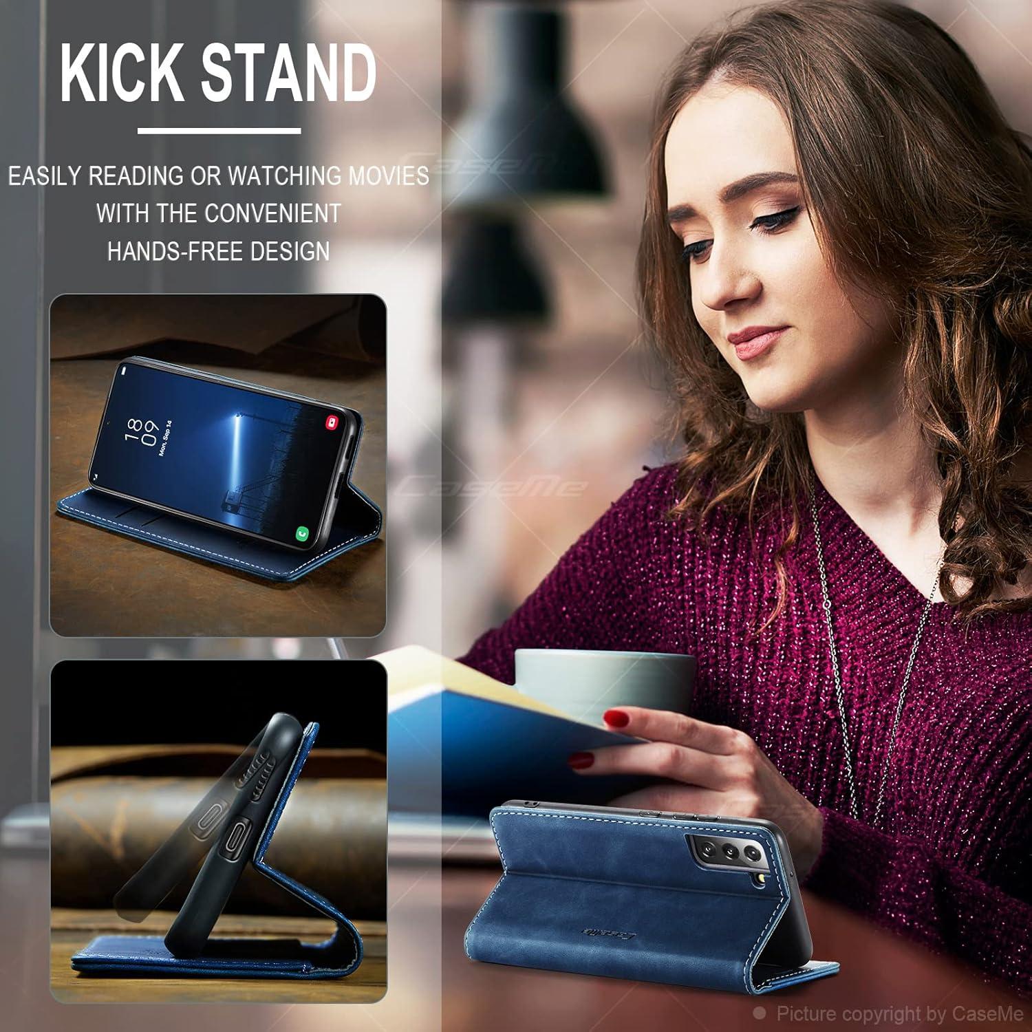 Samsung Galaxy S22 5G Handyhülle Tasche Magnet Standfunktion Blau
