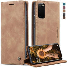 Handyhülle Samsung Galaxy S20 Premium Leder Flip Case Braun
