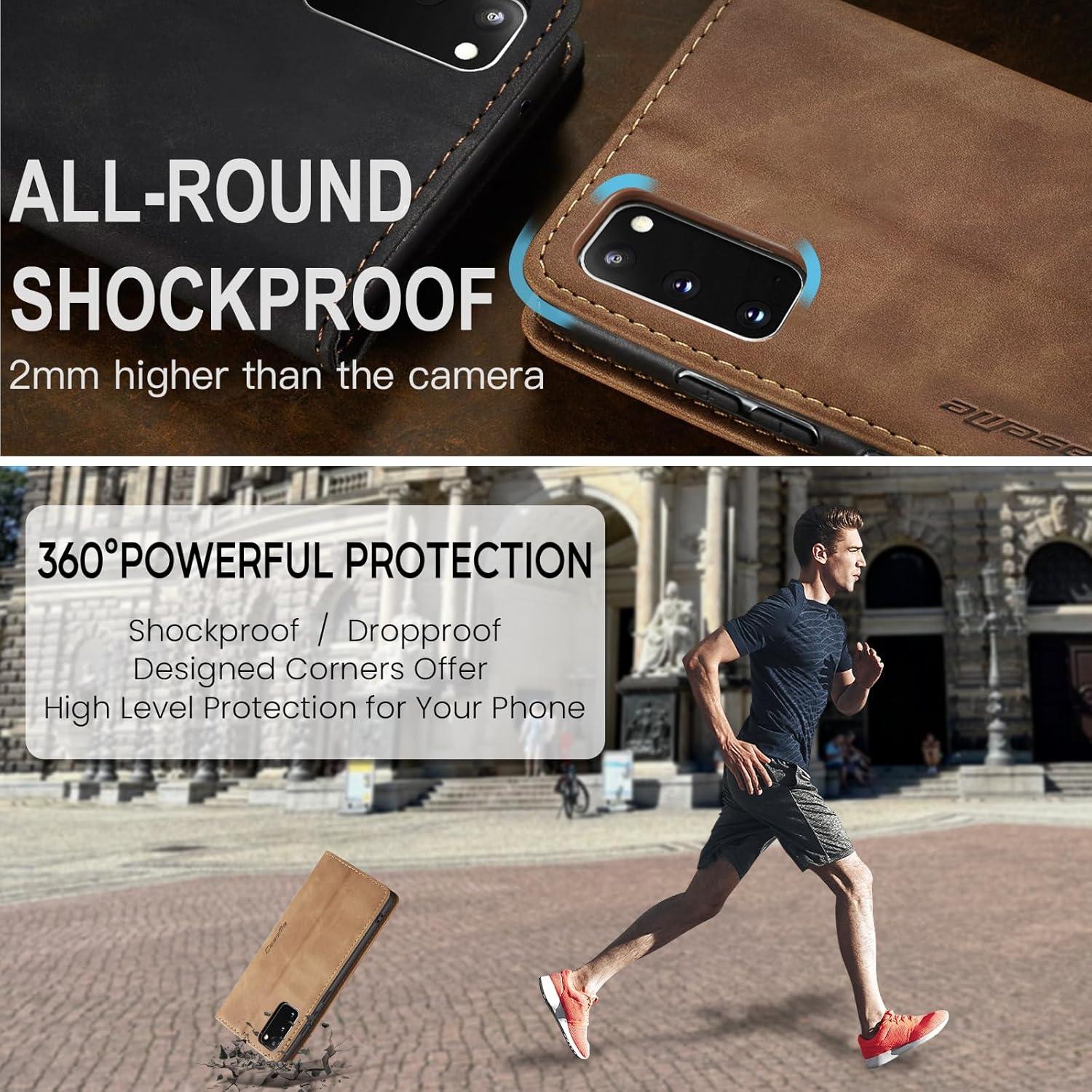 Handyhülle Samsung Galaxy S20 Premium Leder Flip Case Braun