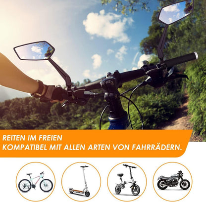 Arkham Fahrradspiegel HD Extra Große Spiegelfläche Echtglas 360°-Anpassung recyceltes Nylon-Schale Sturzsicher Universal