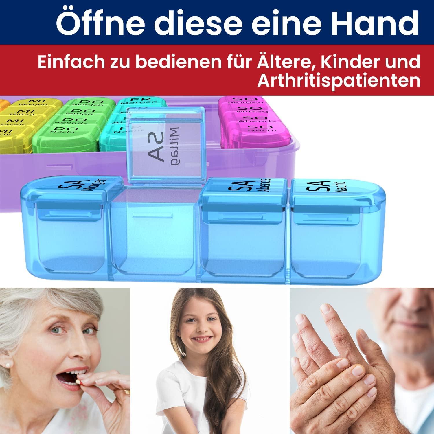 Tablettenbox 7 Tage, Klein Pillendose Große