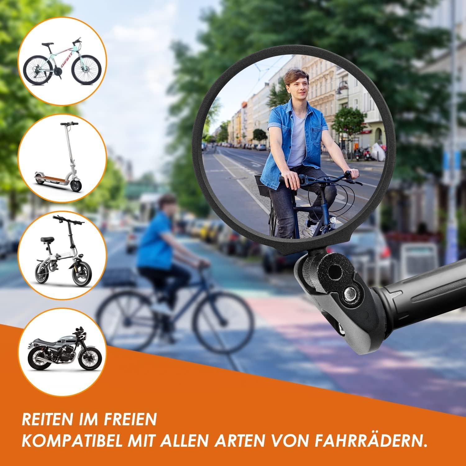 Fahrradspiegel 360° drehbar Lenkerendenspiegel HD Spiegel