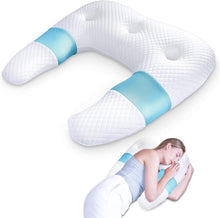 Seitenschläferkissen Memory Foam Orthopädisch Nackenkissen Blau