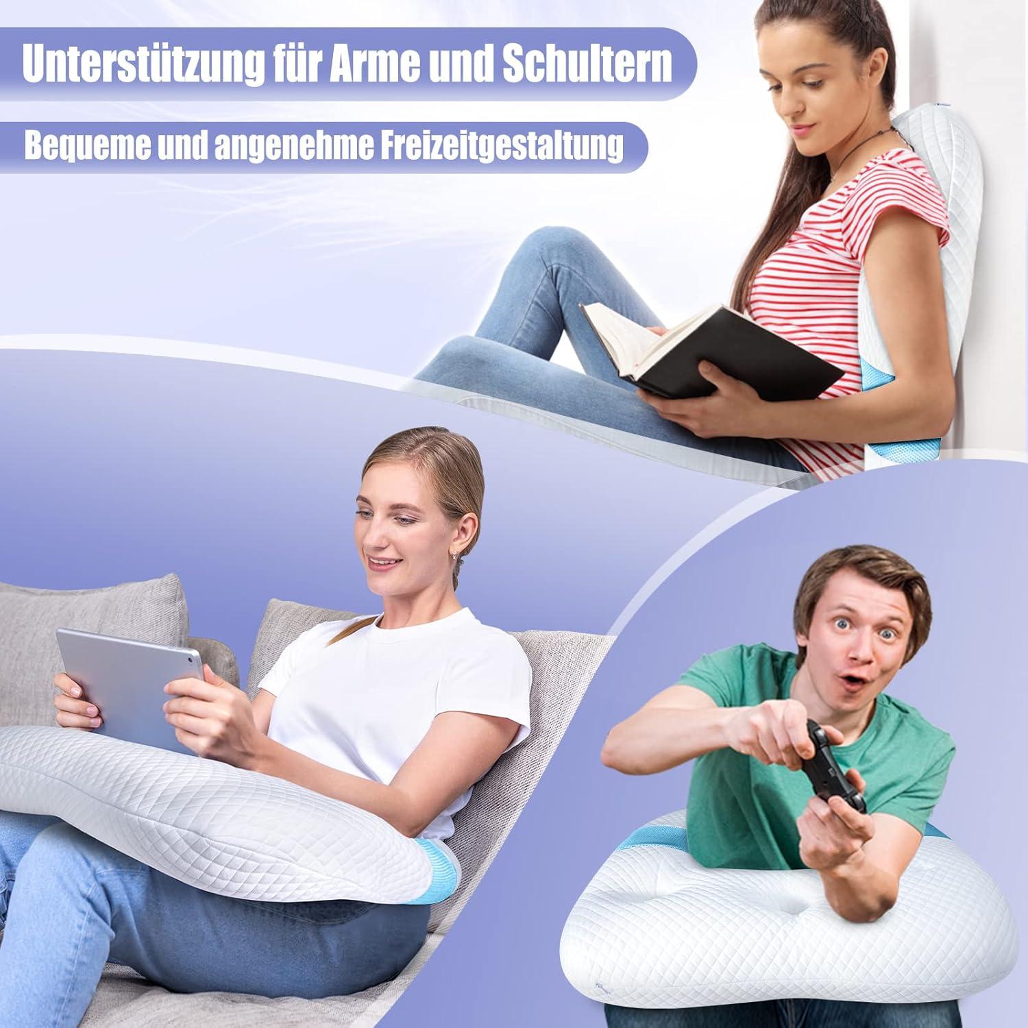 Orthopädisches Seitenschläferkissen U-förmig Memory Foam Nackenkissen Blau