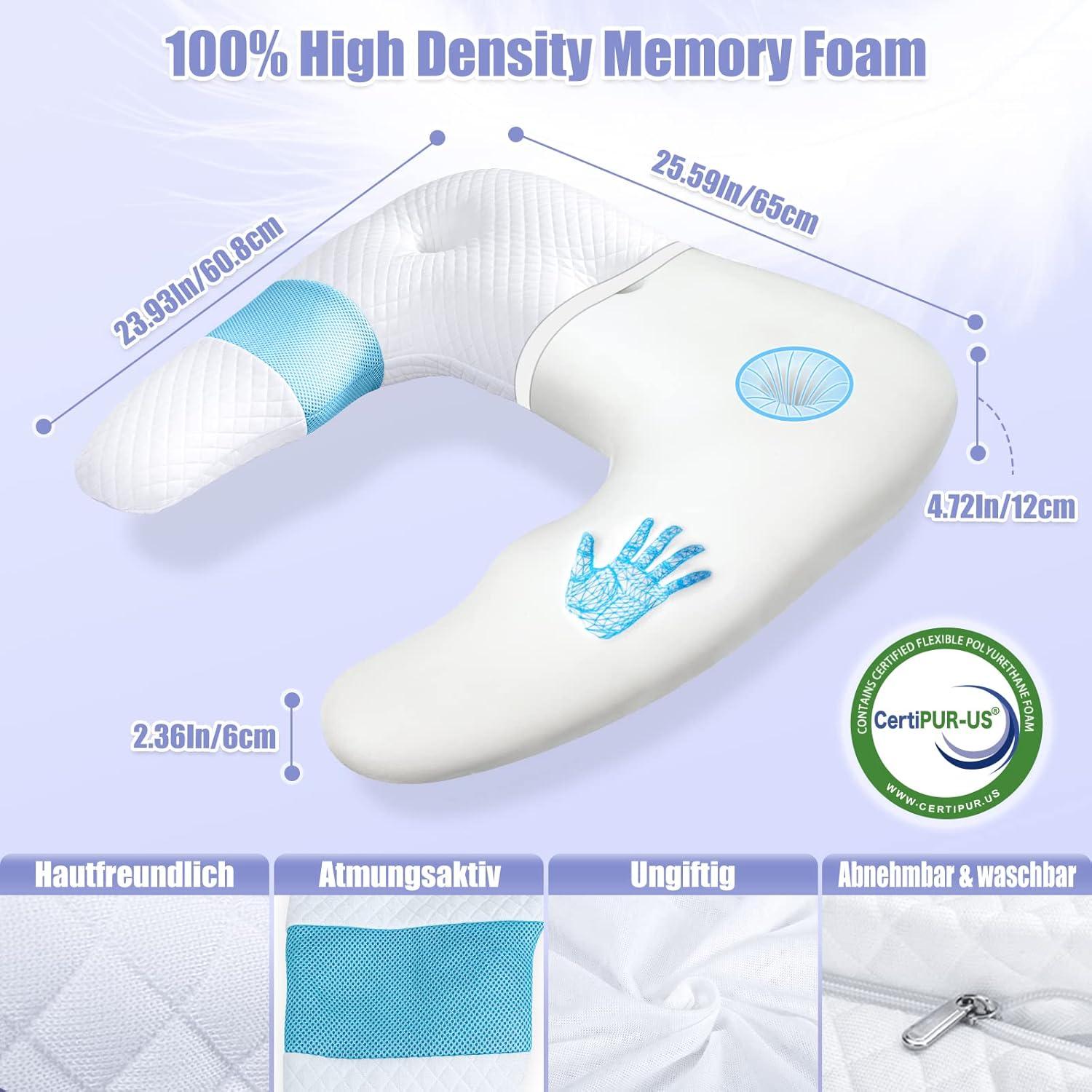 Seitenschläferkissen U-förmig Memory Foam Nackenkissen Orthopädisches