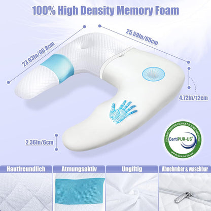 Seitenschläferkissen U-förmig Memory Foam Nackenkissen Orthopädisches