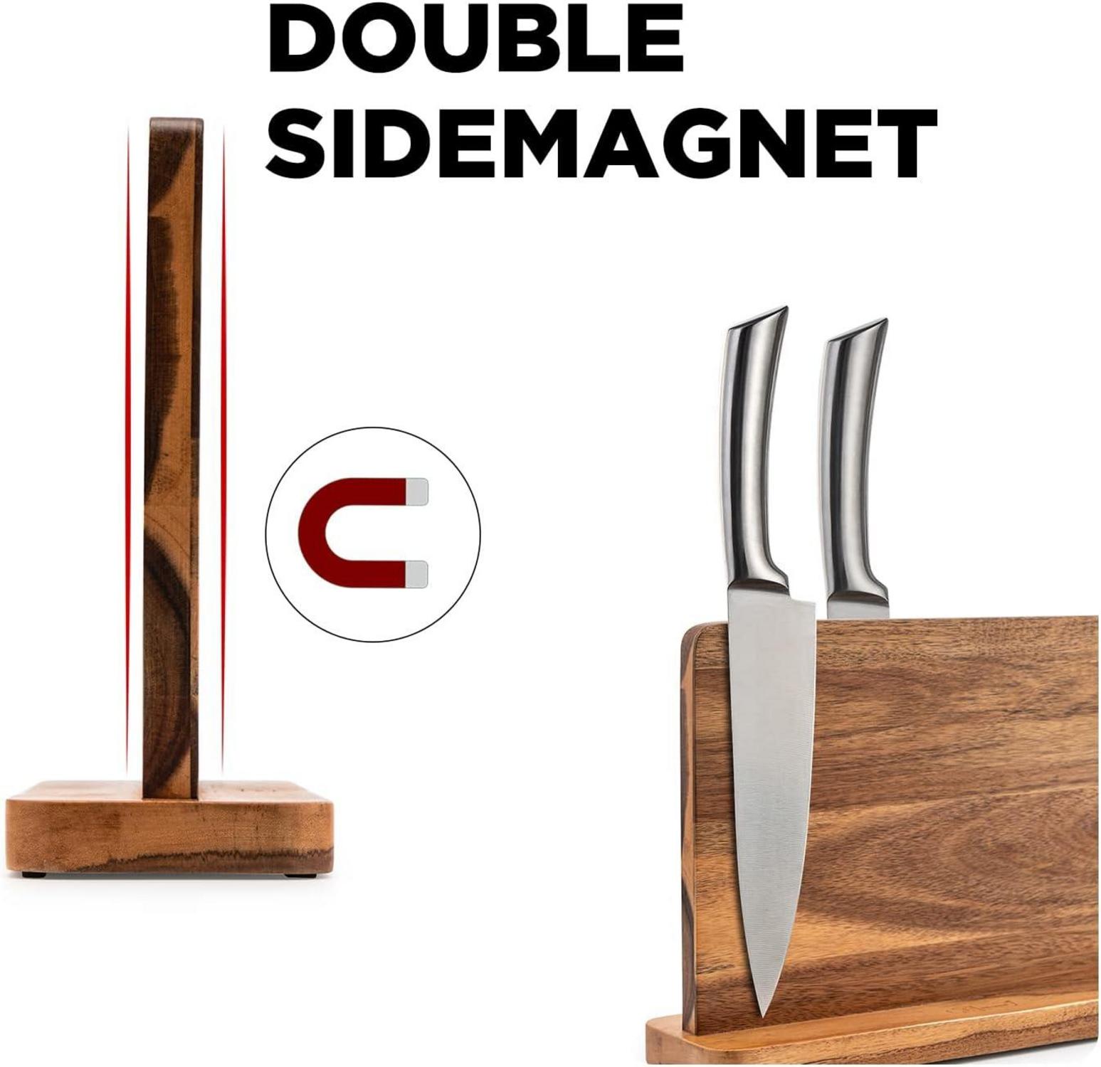 Magnetischer Messerblock Holz Doppelseitiger Organizer Küche