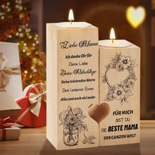 Kerzenständer Holz Mama Geschenk Herz Teelichthalter Dankbarkeit