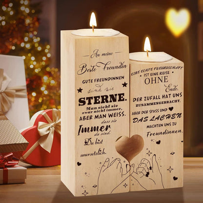 Beste Freundin Geschenk Holz Kerzenhalter Freundinnen Weihnachtskerze