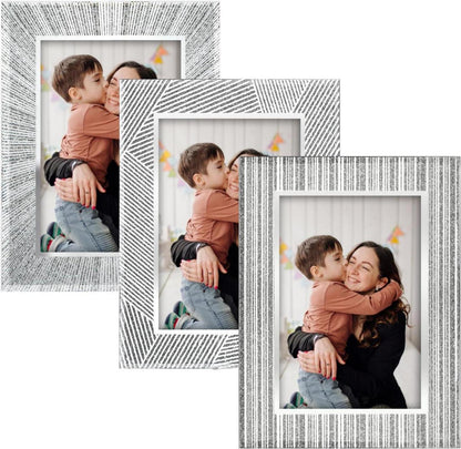 Glitzer-Glas-Bilderrahmen 3er Set 10x15cm für Tischplatte