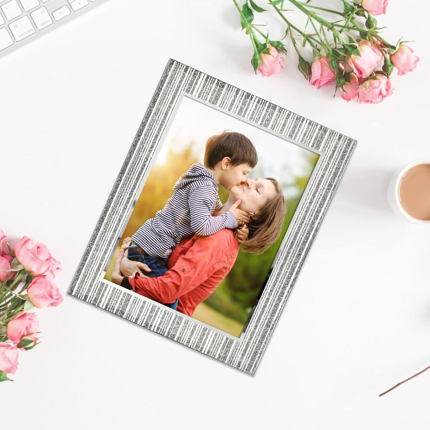 Glitzer Bilderrahmen Set 3er Pack 15x20cm - Tischfotorahmen für