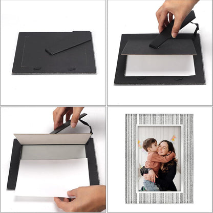3er Set Glitzer Glas Bilderrahmen 15x20 cm Silber - Funkeleffekt für