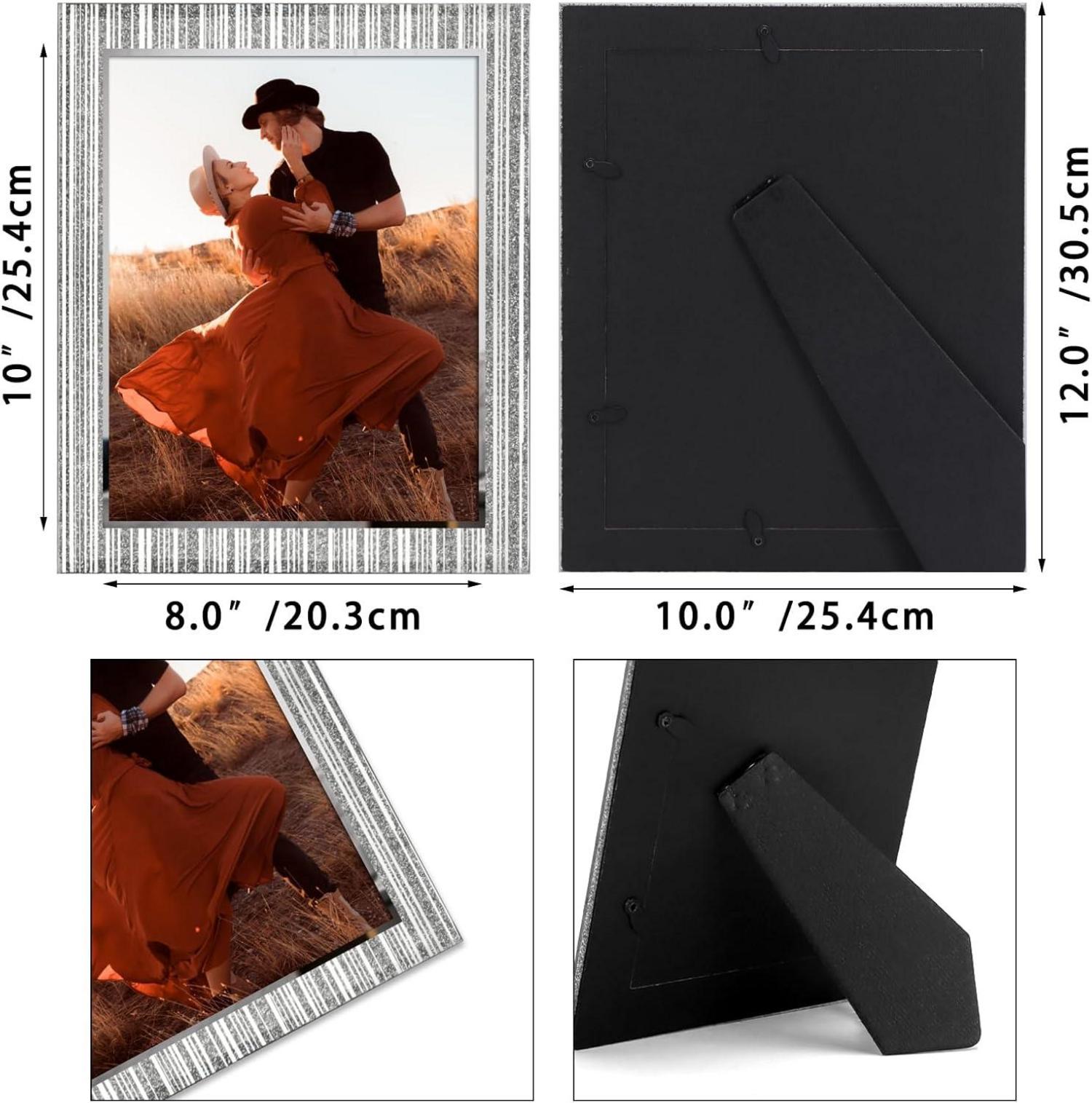 Glitzer Glas Bilderrahmen 20x25 cm - Set mit 3 Fotorahmen