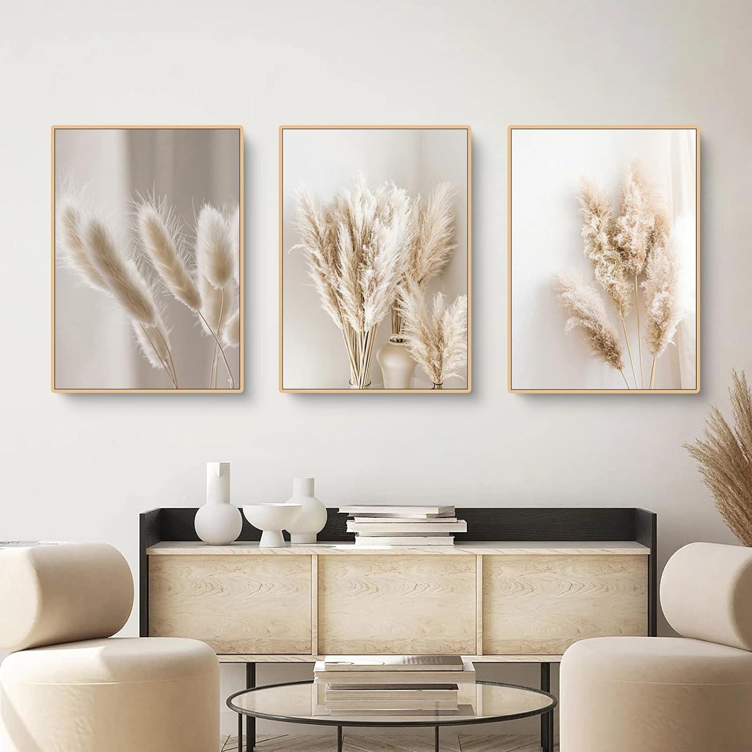 Trayosin Boho Pampasgras Poster Set Natur Wandbilder, Wohnzimmer Schlafzimmer Deko