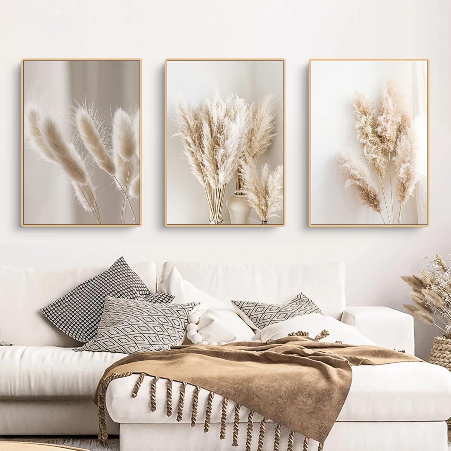 Trayosin 3er Boho Pampasgras Natur Poster Set 40x50cm