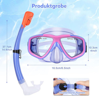 Taucherbrille Kinder mit Schnorchel | Schwimmbrille 7-13 Jahre