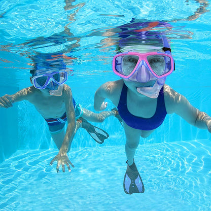 Kinder Taucherbrille Schnorchelset Schwimmbrille 7-13 Jahre Dry Top Panorama